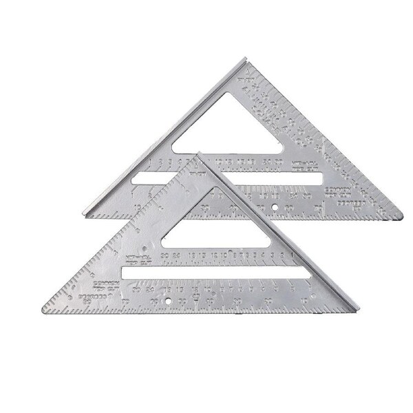 Miter Protractor Aluminum Triangle Metric Imperial, 7" Inch 1pc,Silver, Saw Alloy Square Triangular Ruler British Carpenters Speed Angle cm Tool