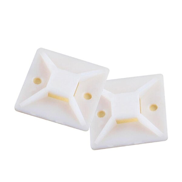 Self Adhesive Cable Zip Tie Mount, Ties Mounts, 20X20mm 120pcs,White, Base Clips Saddle Screw Fixing Wire Holder Organizer Mounting Anchors Retardant