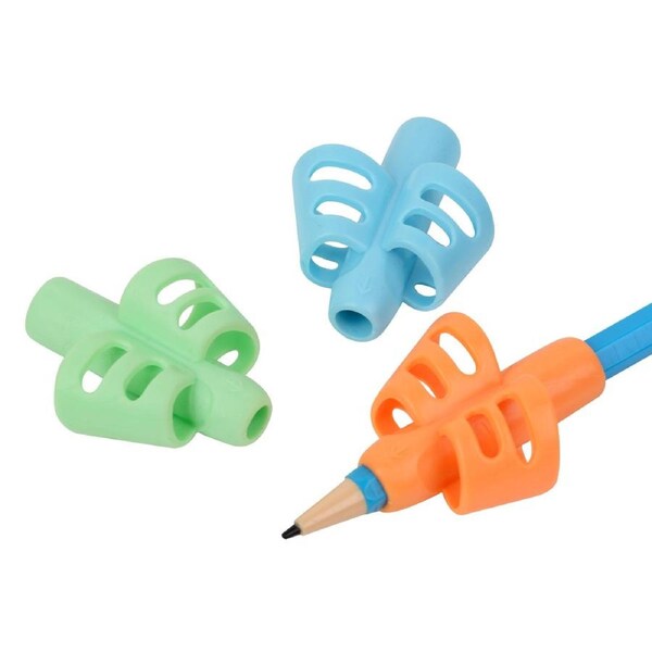 Pencil Grips for Kids Handwriting, 3pcs, Bulk Toddlers Trainer Pack Pen Set Children Writing Holder Aid Posture Ergonomic Preschoolers Kit