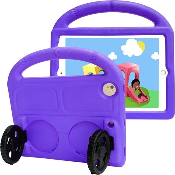 Catzon Wheel iPad Case For iPad 9.7inch Air1/2 Pro9.7 Shockproof Stand Cover With Handle Stand-Purple