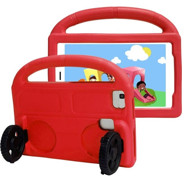 Catzon Wheel Samsung Tablet Tablet Case For 8.0inch Tab A 3 4 E/8.7inch Tab A7lite Shockproof Stand Cover With Handle Stand-Red