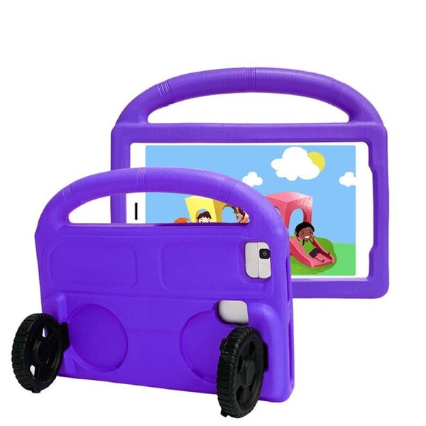 Catzon Wheel HD 8 (2016/2017/2018) Tablet Case Shockproof Stand Cover With Handle Stand-Purple
