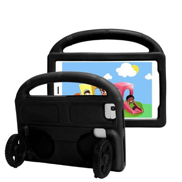 Catzon Wheel HD 8 (2016/2017/2018) Tablet Case Shockproof Stand Cover With Handle Stand-Black