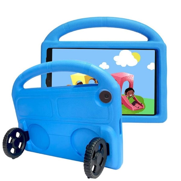 Catzon Wheel Samsung Tablet Case For Tab A 10.1 T510/T515(2019) Shockproof Stand Cover With Handle Stand-Blue