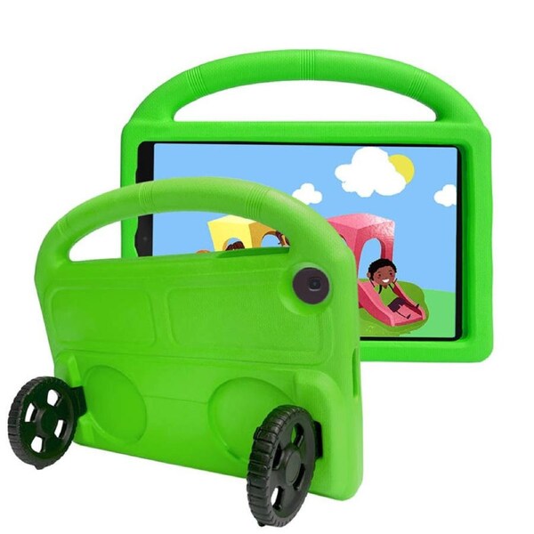 Catzon Wheel Samsung Tablet Case For Tab A 10.1 T510/T515(2019) Shockproof Stand Cover With Handle Stand-Green