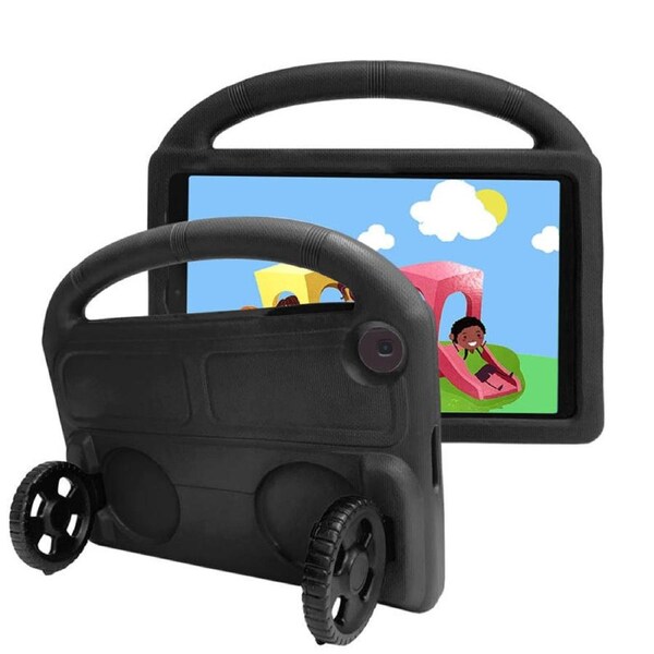Catzon Wheel Samsung Tablet Case For Tab A 10.1 T510/T515(2019) Shockproof Stand Cover With Handle Stand-Black