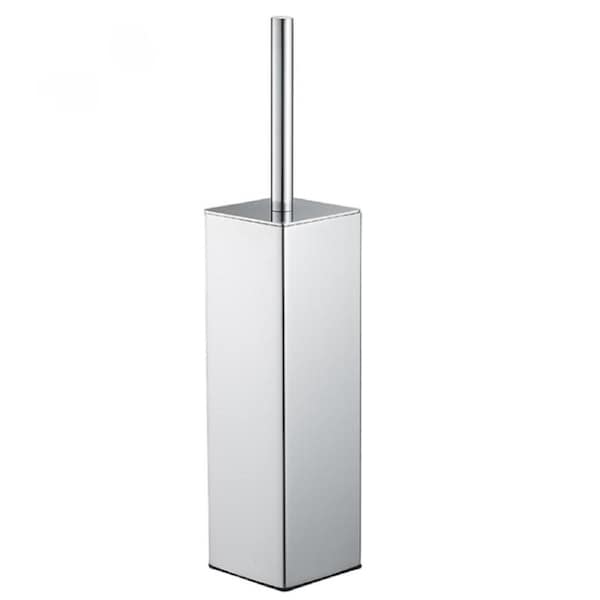 Catzon Elegant Square Toilet Brush with Stainless Steel Holder-Silver