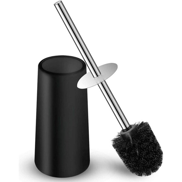 Catzon Toilet Brush and Holder Toilet Brush with 304 Stainless Steel Long Handle-Black