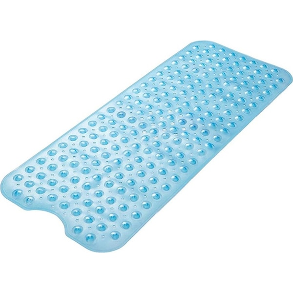 Catzon Extra Long Bath Mat 39 x 16 Inch Non-Slip Traction Mat for Tubs Showers-Blue