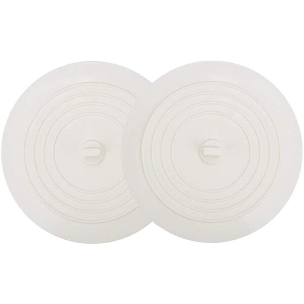 Catzon Tub Stopper 2 Pack 6 Inches Silicone Drain Plug Hair Stopper for Kitchen Bathroom-White