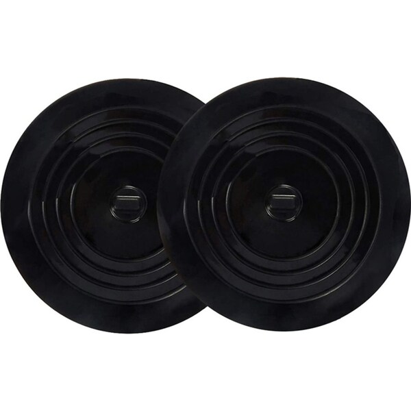 Catzon Tub Stopper 2 Pack 6 Inches Silicone Drain Plug Hair Stopper for Kitchen Bathroom-Black