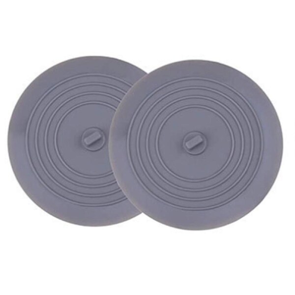 Catzon Tub Stopper 2 Pack 6 Inches Silicone Drain Plug Hair Stopper for Kitchen Bathroom-Grey