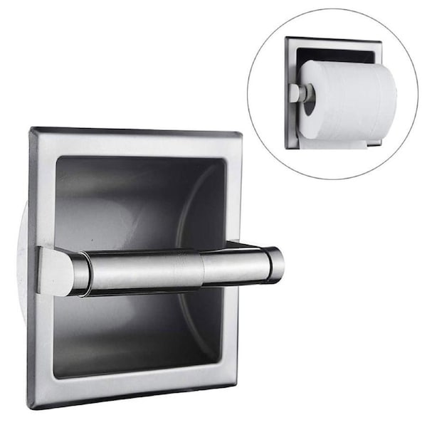Catzon Recessed Toilet Paper Holder Stainless Steel Roll Paper Holder-Chrome