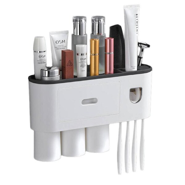 Catzon Wall Mounted Toothbrush Holder Automatic Toothpaste Dispenser ...