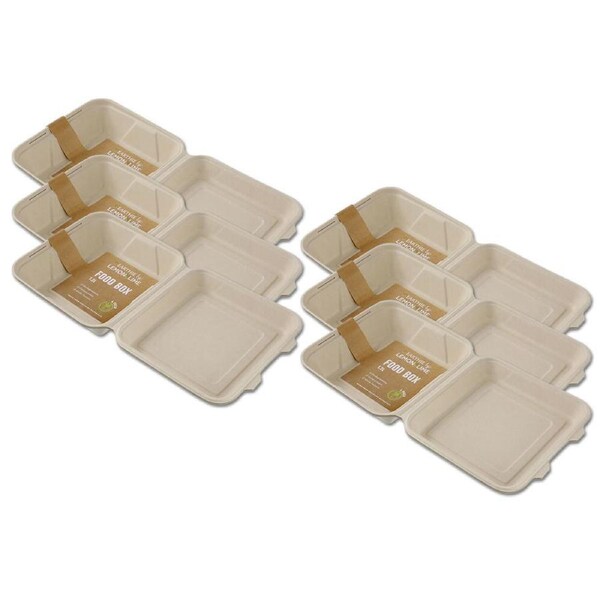 24pc Lemon & Lime 1.2L Eco Sugarcane Disposable Container Food Snack Box Natural
