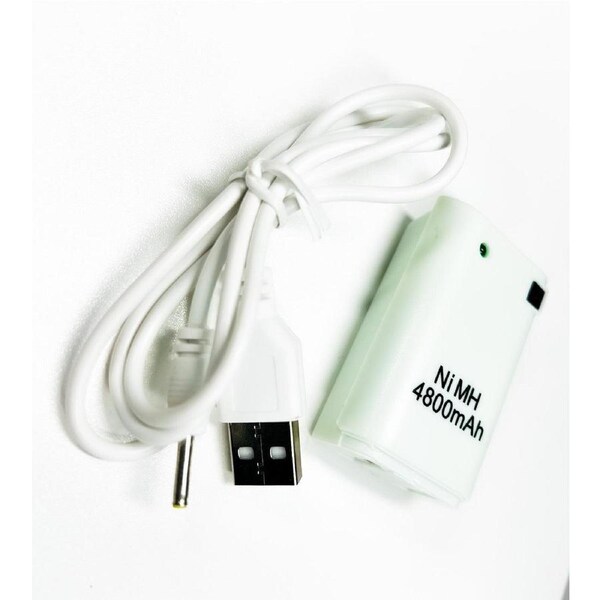 Compatible Battery + USB Charger Cable Pack for XBOX 360 Wireless Controller