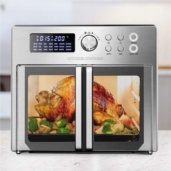 Kitchen Couture 25L 1600W French Door Stainless Steel Air Fryer