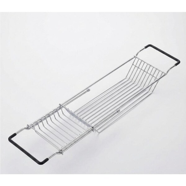 Shower Caddy Bath Tub Rack Metal Chrome Plated Hanging Over Hook Basket