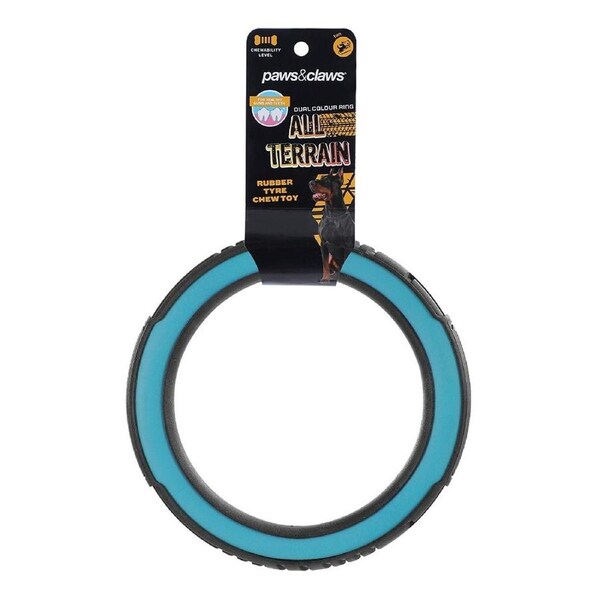 Paws & Claws 24.1x24.1x3.3cm All Terrain Dual Colour Dog/Pet Chew/Bite Toy ASST