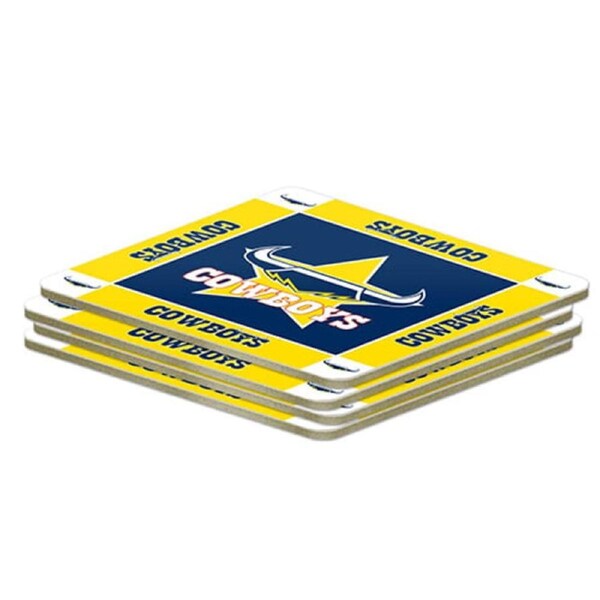 North QLD Queensland Cowboys NRL Cork Coasters Set of 4