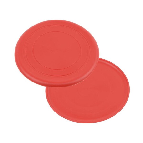 2X Silicone Frisbee For Dogs Flying Disc Rings Puppy Pet Fetch Training Kids Beach Toy Flyer Soft React Faster Interactive Light Weight Red