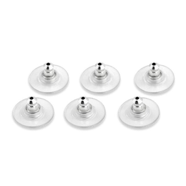X10 earrings silver metal plug stud stoppers findings post back backs backing