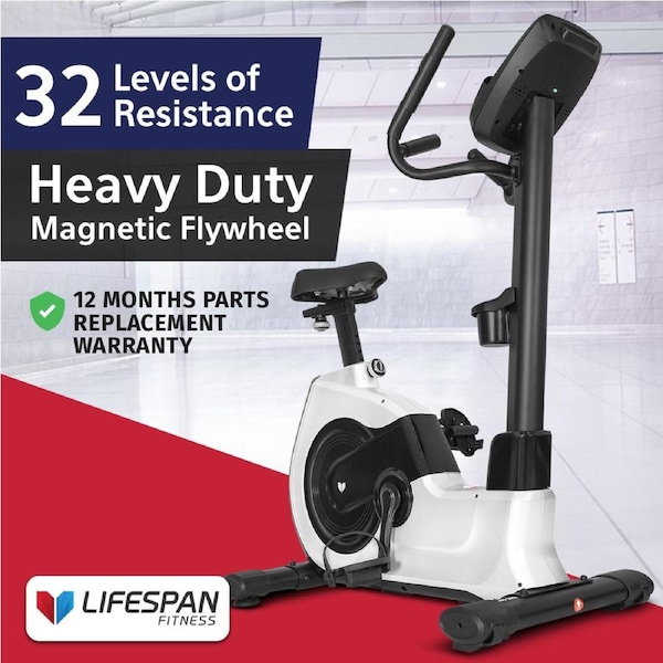 Lifespan Fitness EXC-100 Commercial Exercise Bike with 32 Levels of Automatic Resistance & Commercial Steel Frame