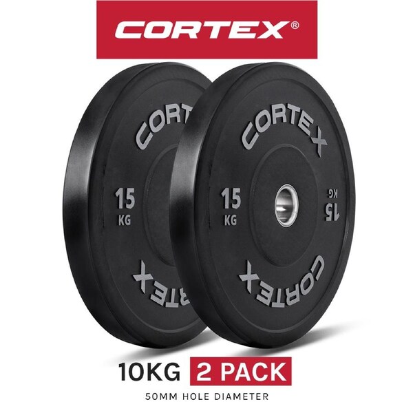 CORTEX 15kg Black Series V2 Bumper Plate (Pair)