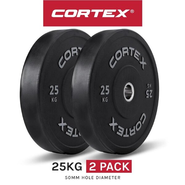 CORTEX 25kg Black Series V2 Bumper Plate (Pair)