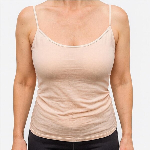 MERINO SKINS Womens Camisole Wool Thermal Underwear Top Cami Baselayer - Skin M (AUS 14)