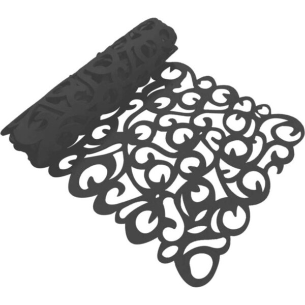 Catzon Rectangle Hollow Out Felt Table Runners Desk Mat for Home-Grey