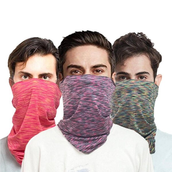 Catzon 3 Pcs Outdoor Face Mask Multifunctional Neck Gaiter Shields Headwear-C
