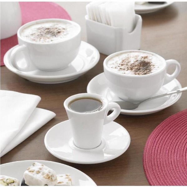 Olympia Whiteware Cappuccino Saucer - 10oz (Box 12)