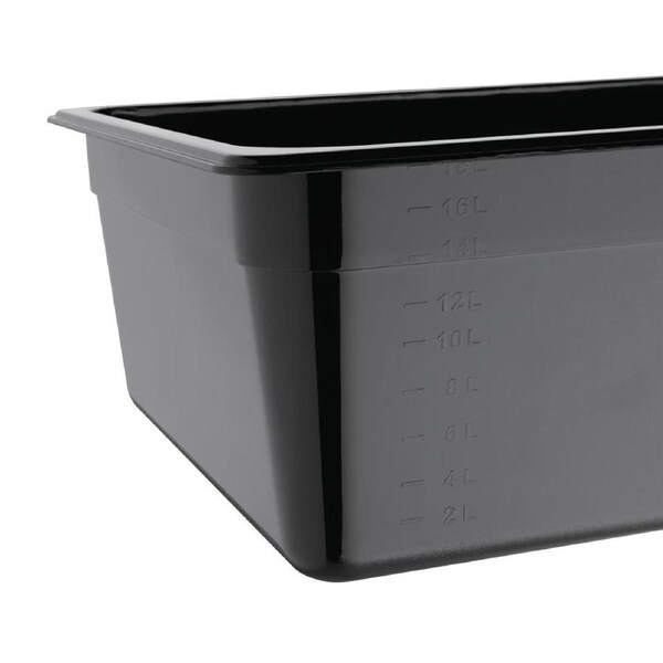 Vogue Black Polycarbonate - GN 1/1 150mm