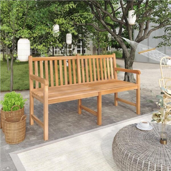Garden Bench 150 cm Solid Teak Wood vidaXL