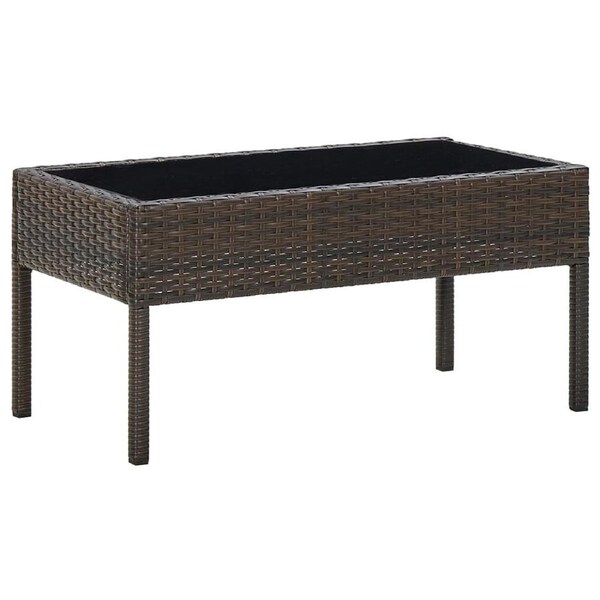 Garden Table Brown 75x40x37 cm Poly Rattan vidaXL