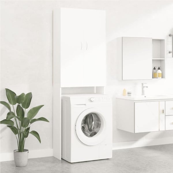 Washing Machine Cabinet White 64x25.5x190 cm vidaXL
