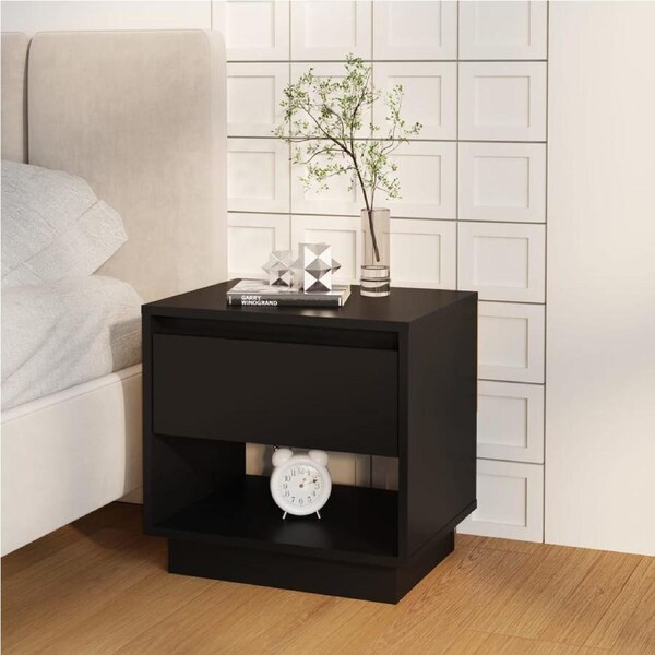 Bedside Cabinet Black 45x34x44 cm Engineered Wood vidaXL