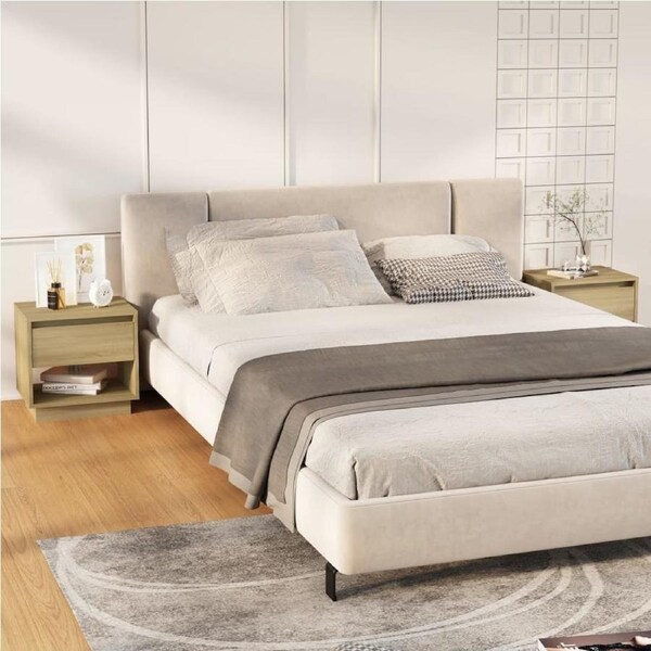 Bedside Cabinets 2 pcs Sonoma Oak 45x34x44 cm Engineered Wood vidaXL