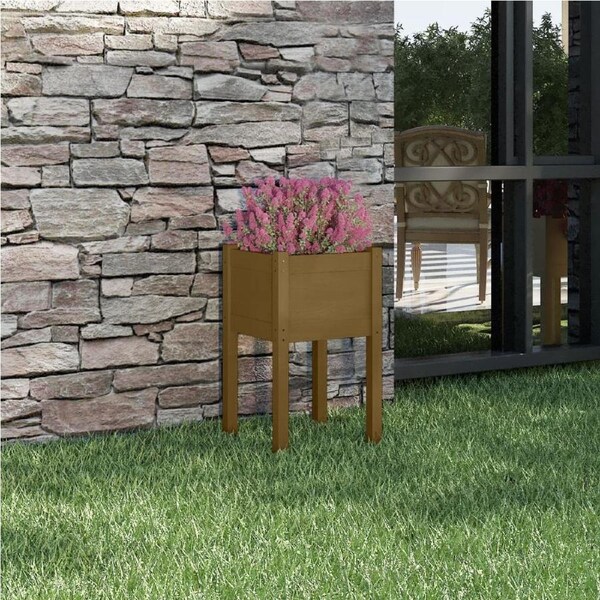 Garden Planter Honey Brown 40x40x70 cm Solid Pinewood vidaXL