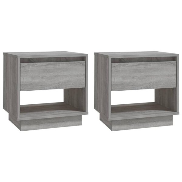Bedside Cabinets 2 pcs Grey Sonoma 45x34x44 cm Engineered Wood vidaXL