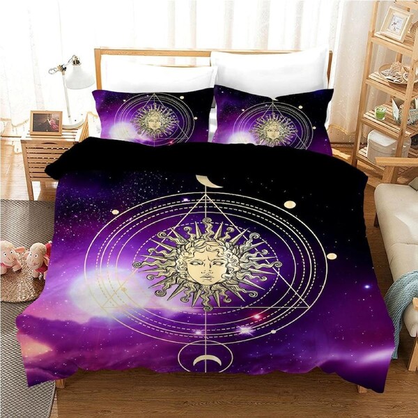 Galaxy Medusa Quilt Doona Duvet Cover Pillow Case Set Queen, 2 Pillow Cases