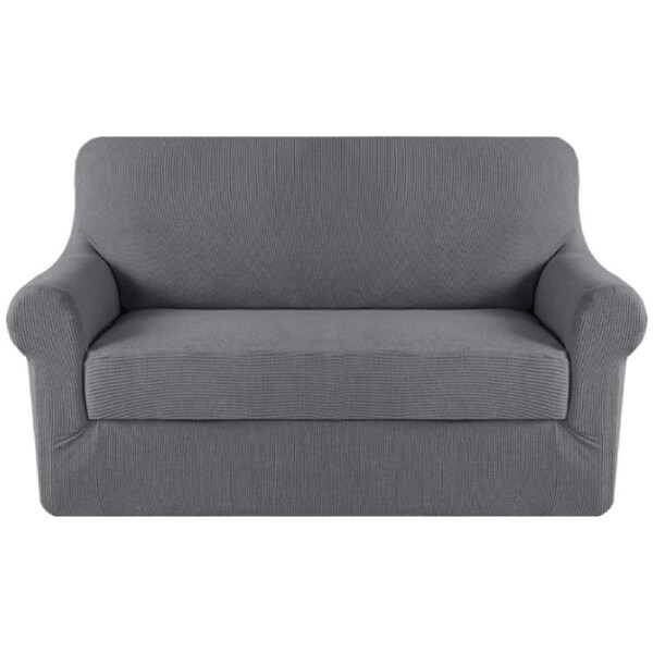 2 Pieces Stretch Sofa Covers Couch Covers Sofa Slip Covers Form Fit 1/2/3 Seater Natural / Three Seater