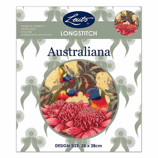 Helene Wild Australian Long Stitch Kit Rainbow Lorikeets Incl Threads