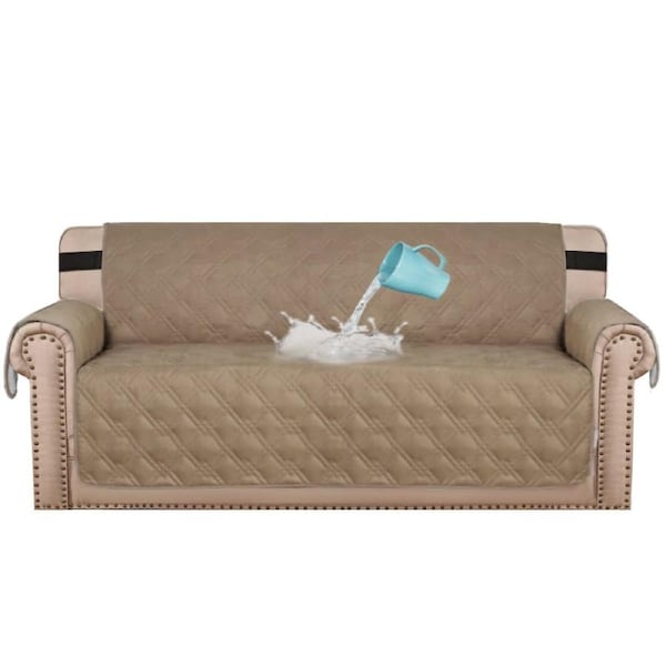 100% Waterproof Sofa Slipcover Non slip Sofa Couch Cover Pet Friendly Quilted One Seater Chair Sofa- 53cm X 190cm / Black