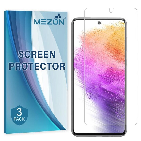 [3 Pack] Samsung Galaxy A73 5G Ultra Clear Screen Protector Film by MEZON – Case Friendly, Shock Absorption (Galaxy A73 5G, Clear)