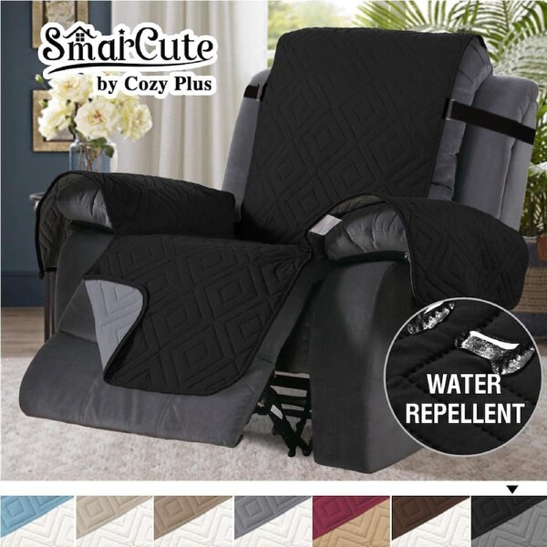 Recliner Cover Chair Reclining Chair Cover Protect from Pets/Kids Non Slip Cover Black/Grey
