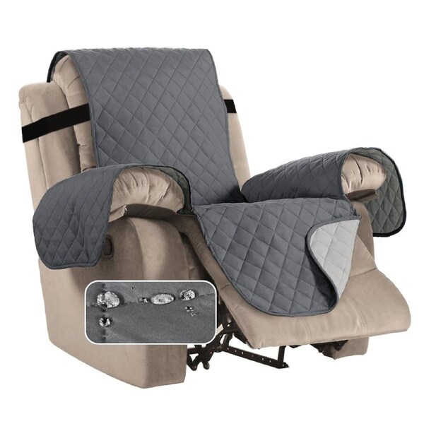 Recliner Chair Covers for Armchairs Recliner Non-Slip Furniture Recliner Covers Black/Grey
