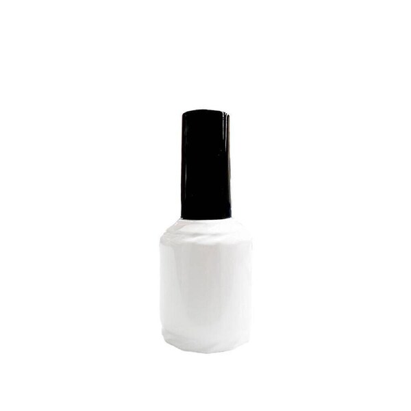 Empty Glass White Nail Lacquer Gel Polish Liquid Art Bottle Refillable 15ml