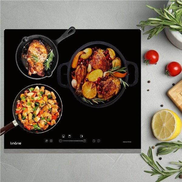 Linarie Rennes 60cm 3 Zones Induction Cooktop with Smart Features and Booster Function LS60I3Z